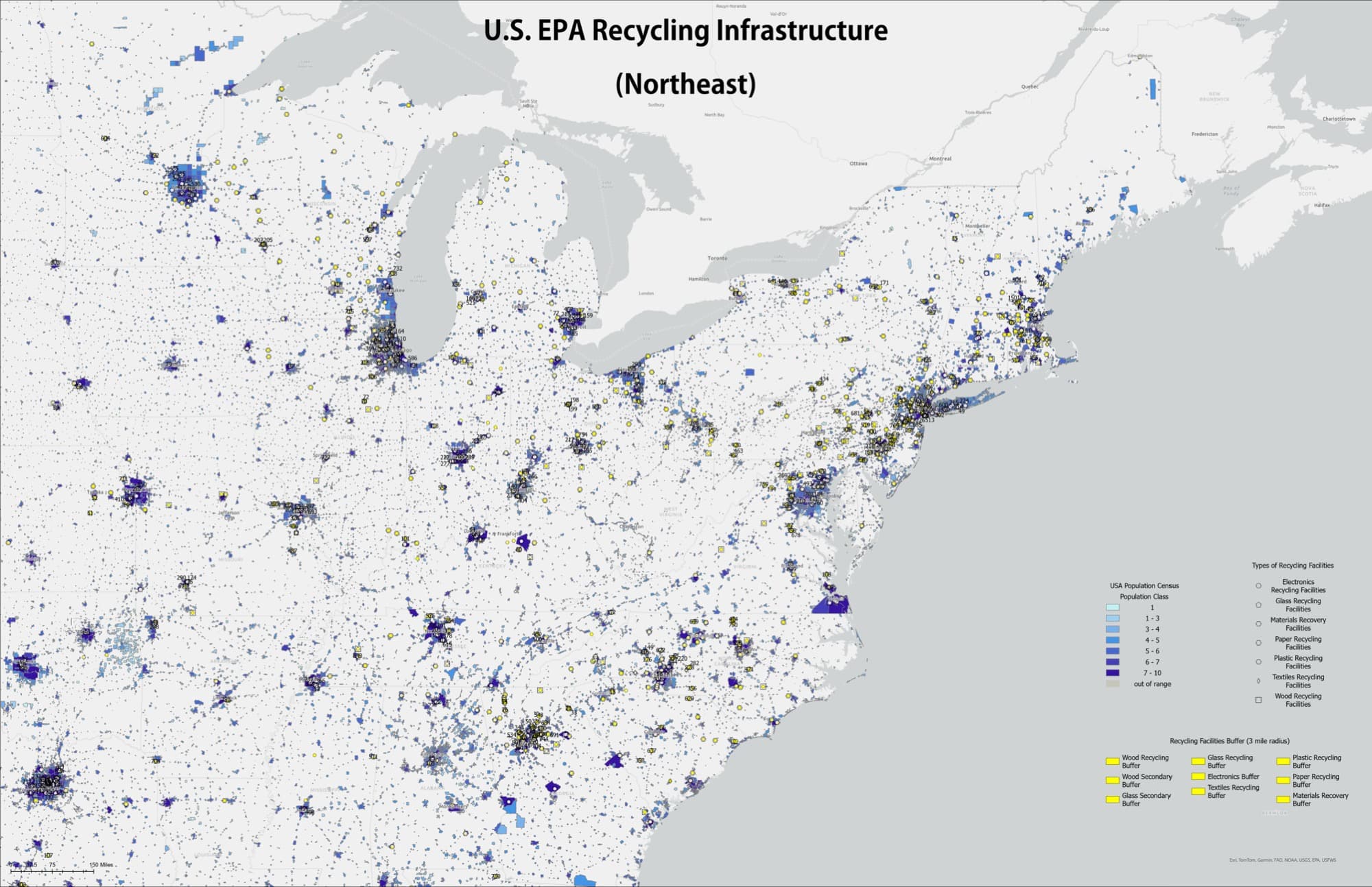 U.S. EPA Recycling Infrastructure — Northeast region
