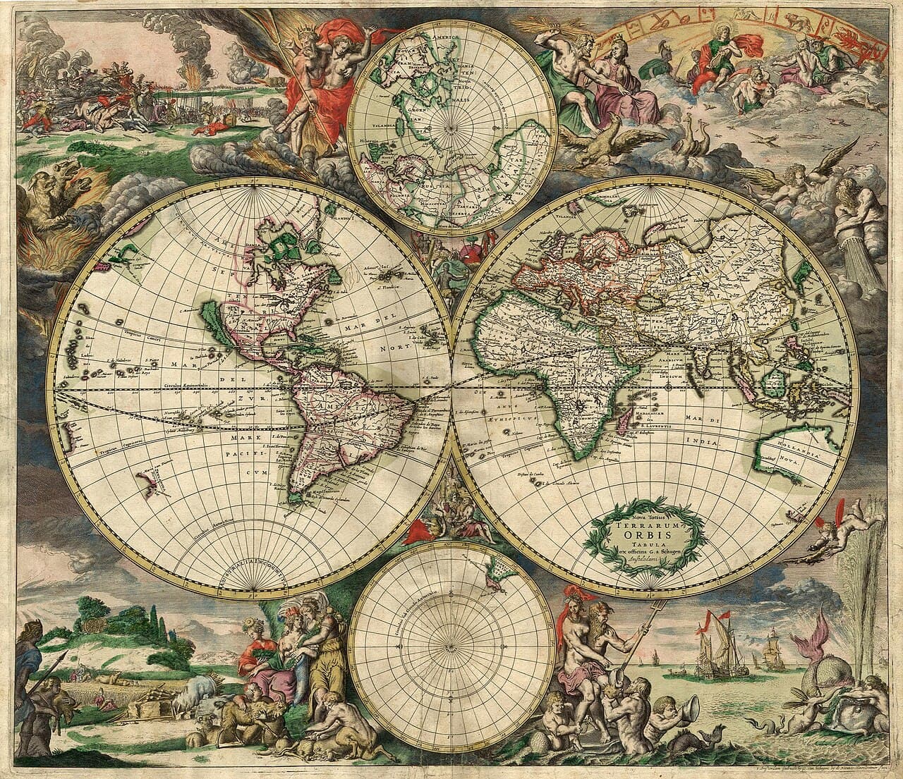 World map by Gerard van Schagen, 1689