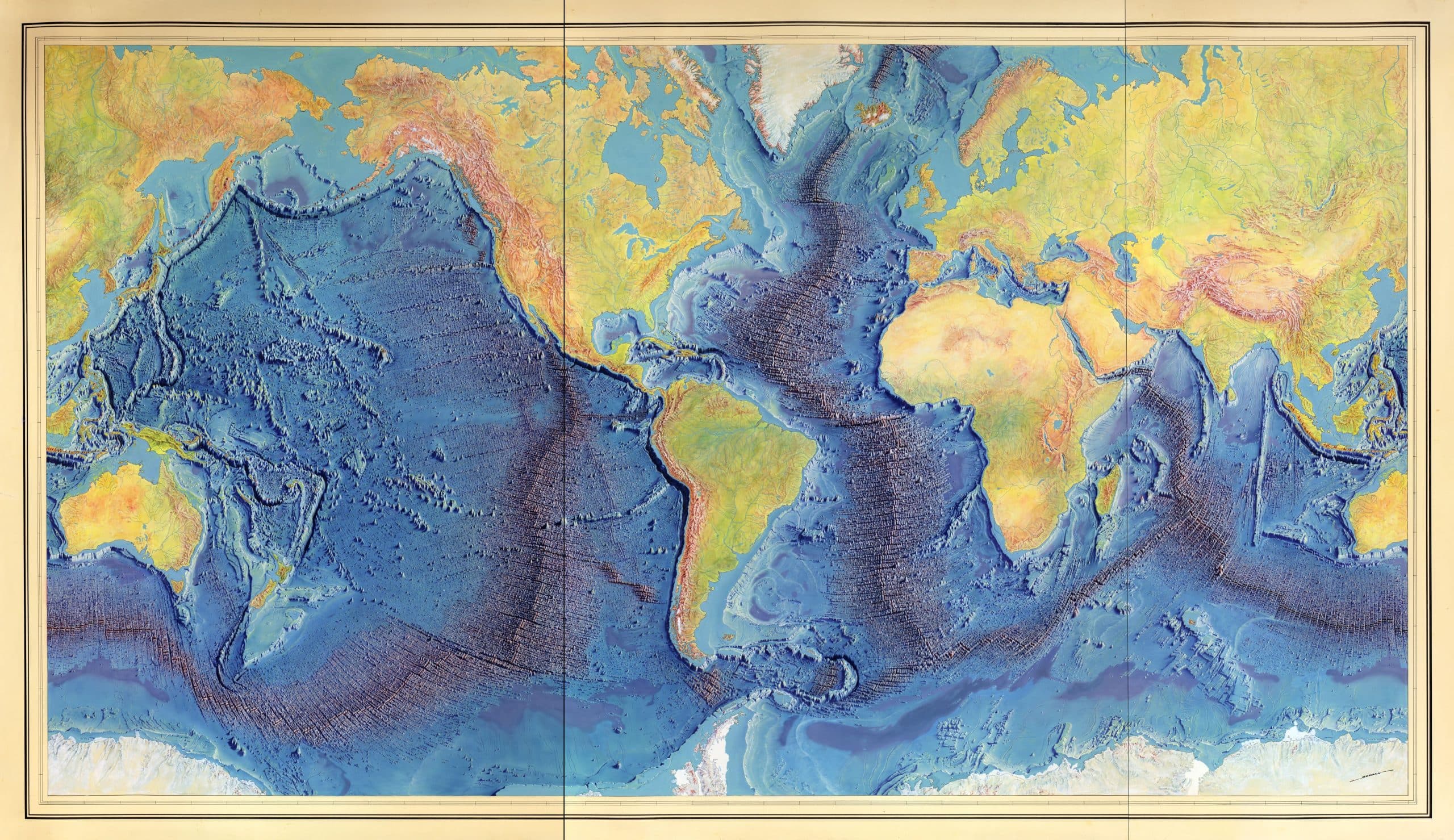 Tharp-Heezen ocean floor world map, 1977